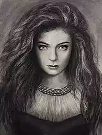 Lorde portrait drawing artist Elena Esina